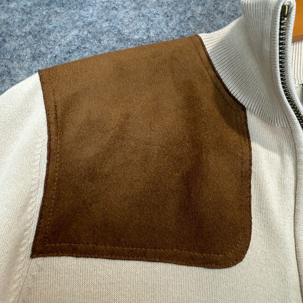 Lauren‎ Ralph Lauren 1/4 Hunting Sweater Womens Medium Suede Shoulder Patch - Picture 7 of 13